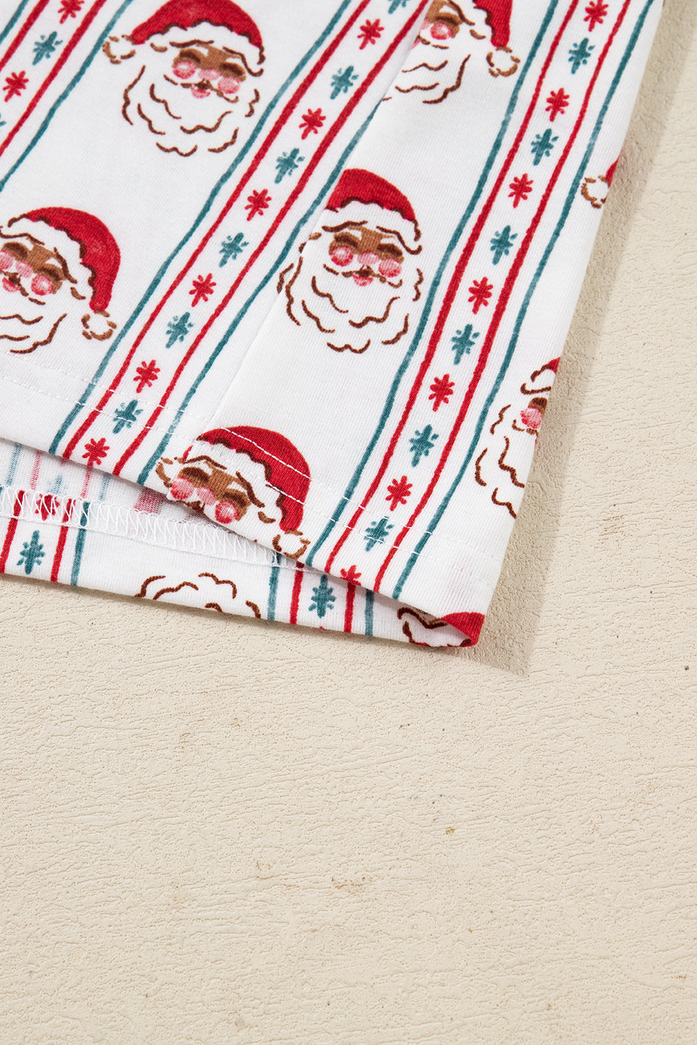 White Santa & Stripes Ruffle Pyjama Shorts Set - eAura