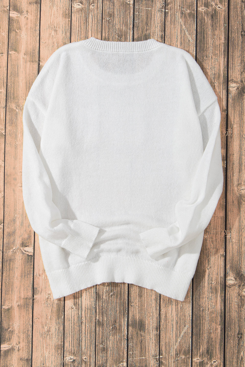 White XOXO Glitter Print Round Neck Casual Sweater eAura