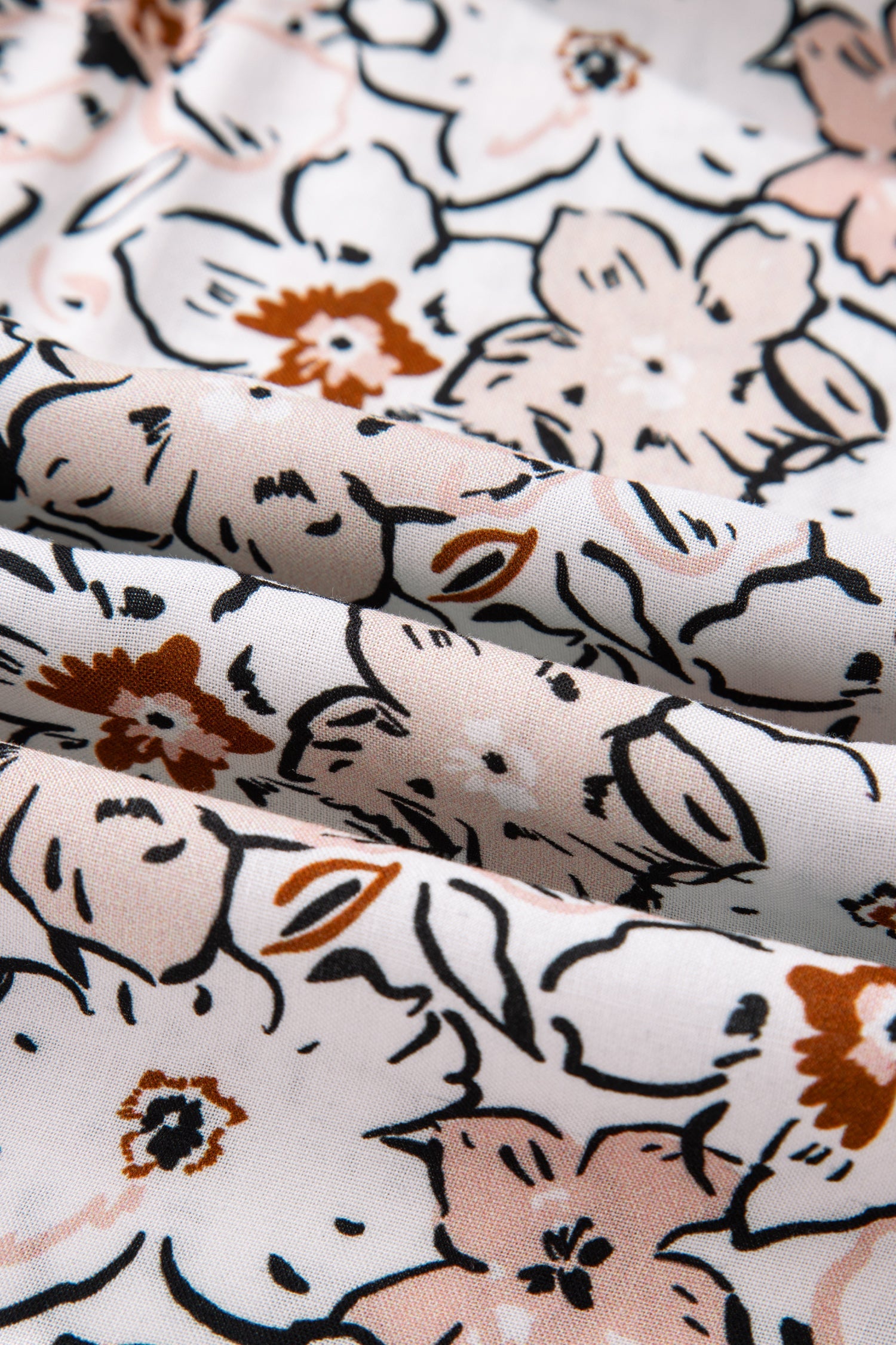 Bold Floral Print Frilled Puff Sleeve Button Down Shirt - eAura