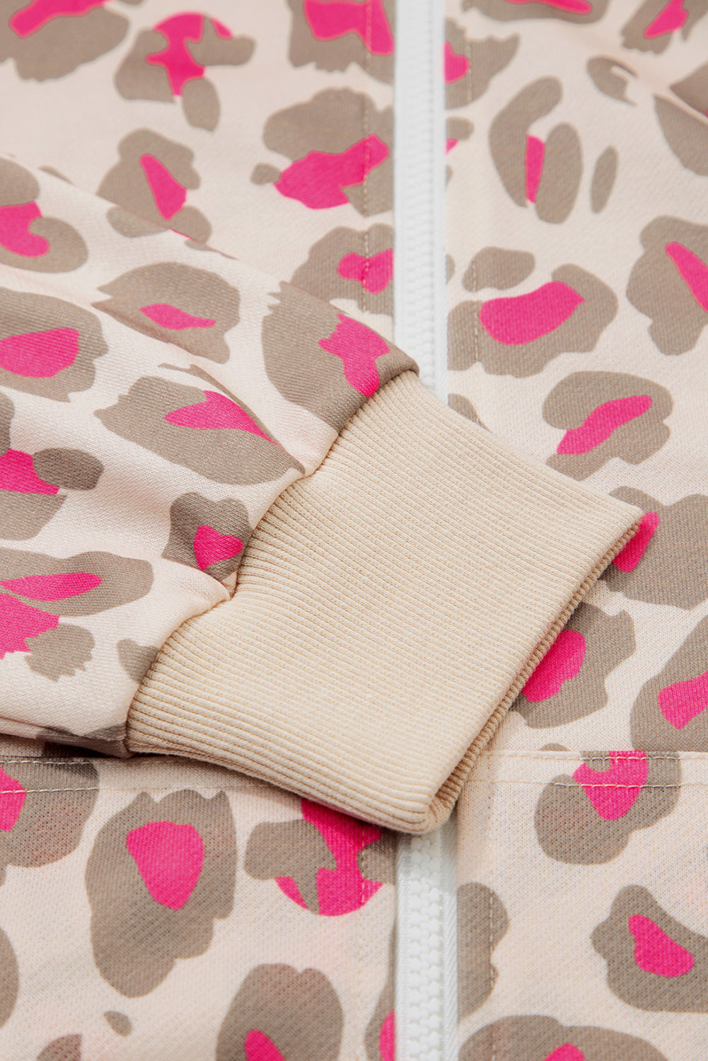 Leopard Print Zip-up Hooded Sweatshirt - eAura