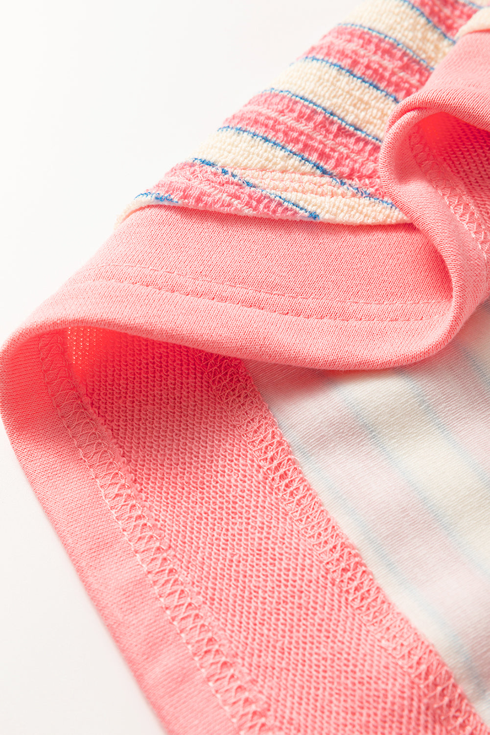 Pink Stripe Buttoned V Neck Collared Drop Shoulder Top BB Fashion Outlet