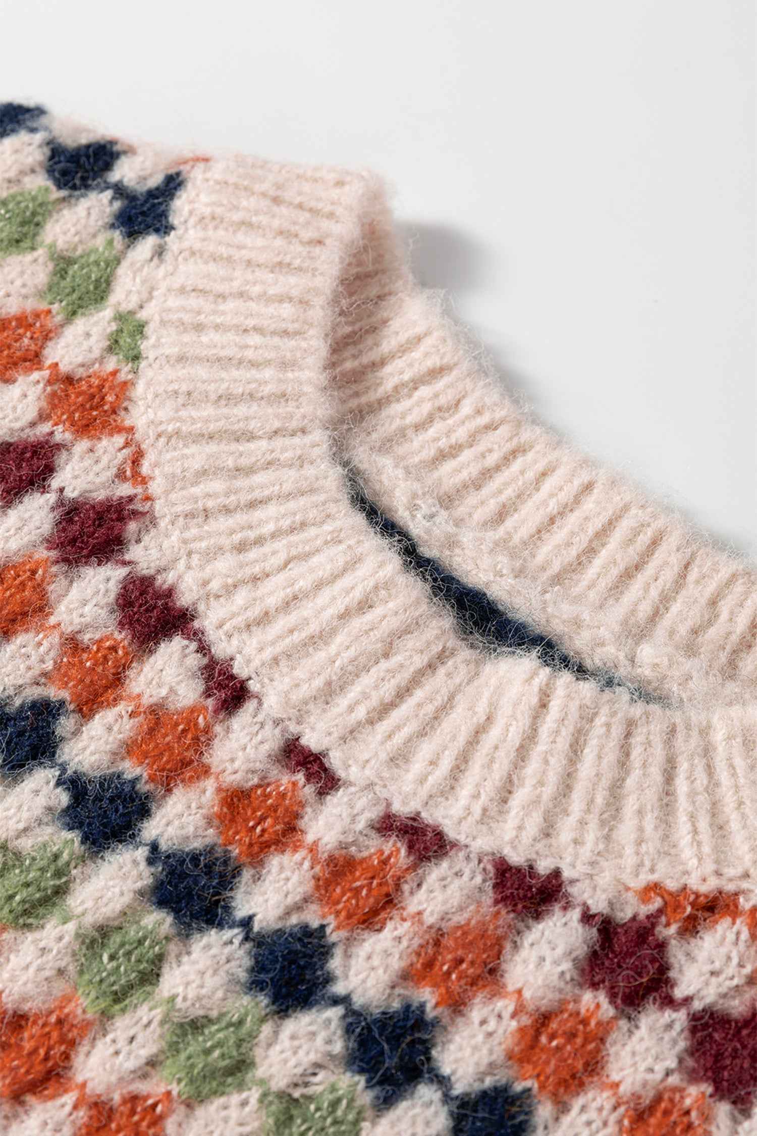 Multicoloured Dotty Stripe Pattern Knit Drop Shoulder Sweater - eAura