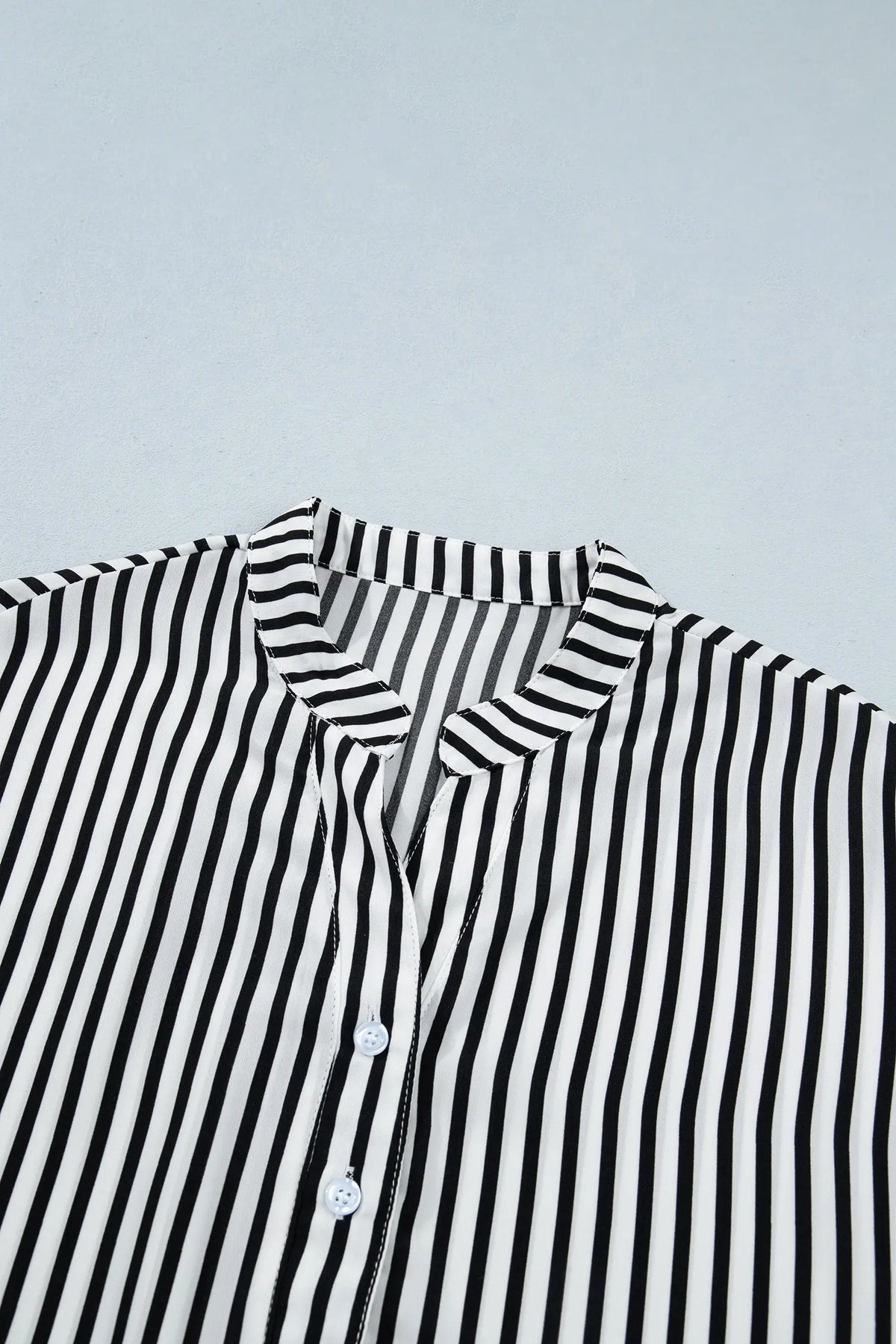 Black Striped Half Sleeve Button-Up Shirt – Black Stripe