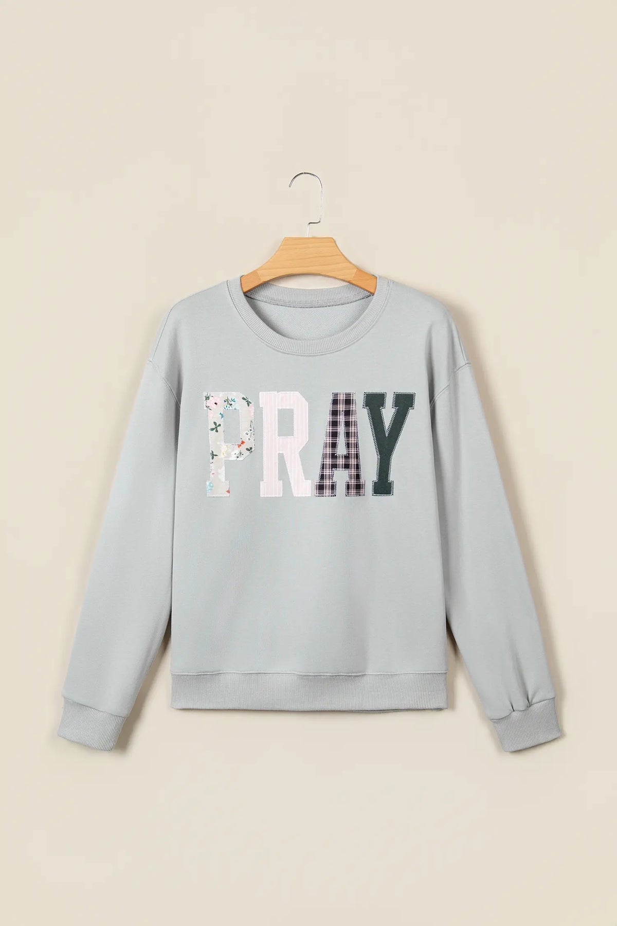 Floral Buffalo Plaid Striped Embroidered Patch Western Pullover Sweatshirt – Green Bay