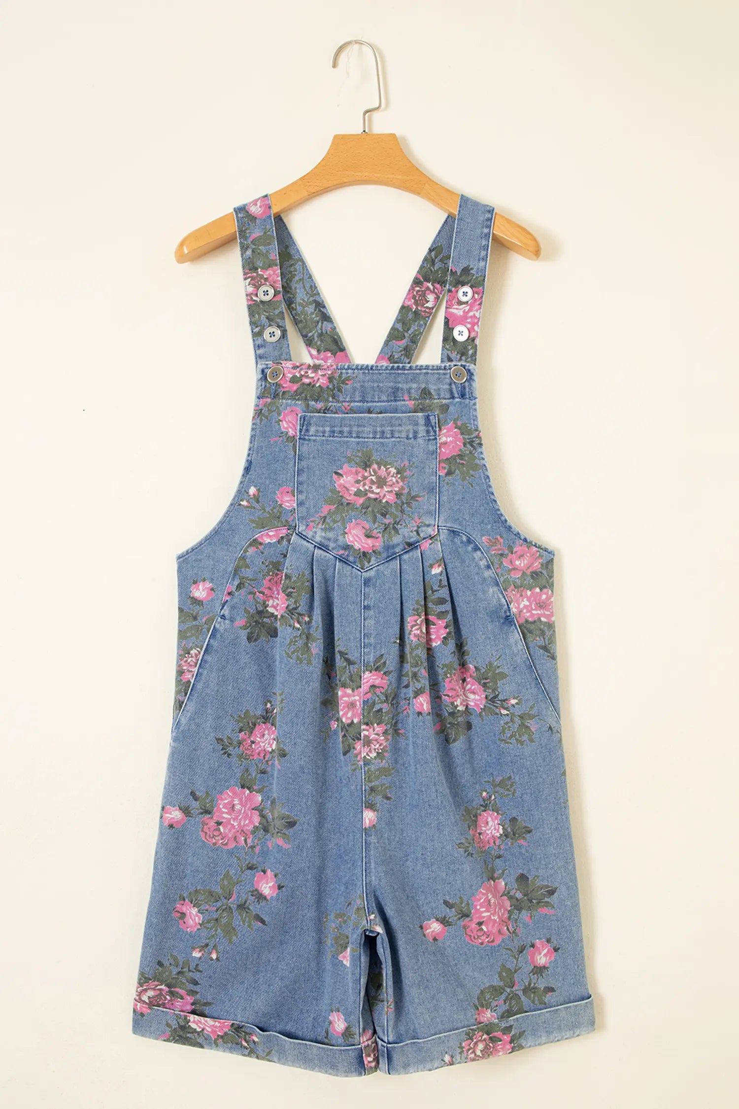 Myosotis Floral Print Denim Shortalls
