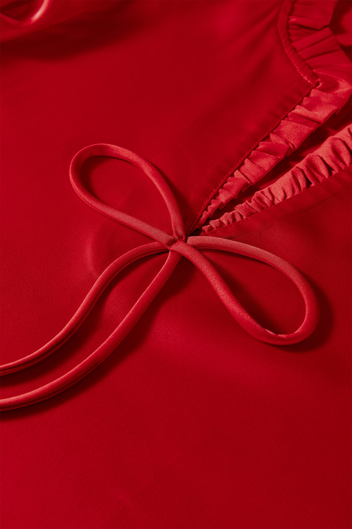 Frilled V-Neck Bow Detail 3/4 Sleeve Blouse - Tops/Blouses & Shirts