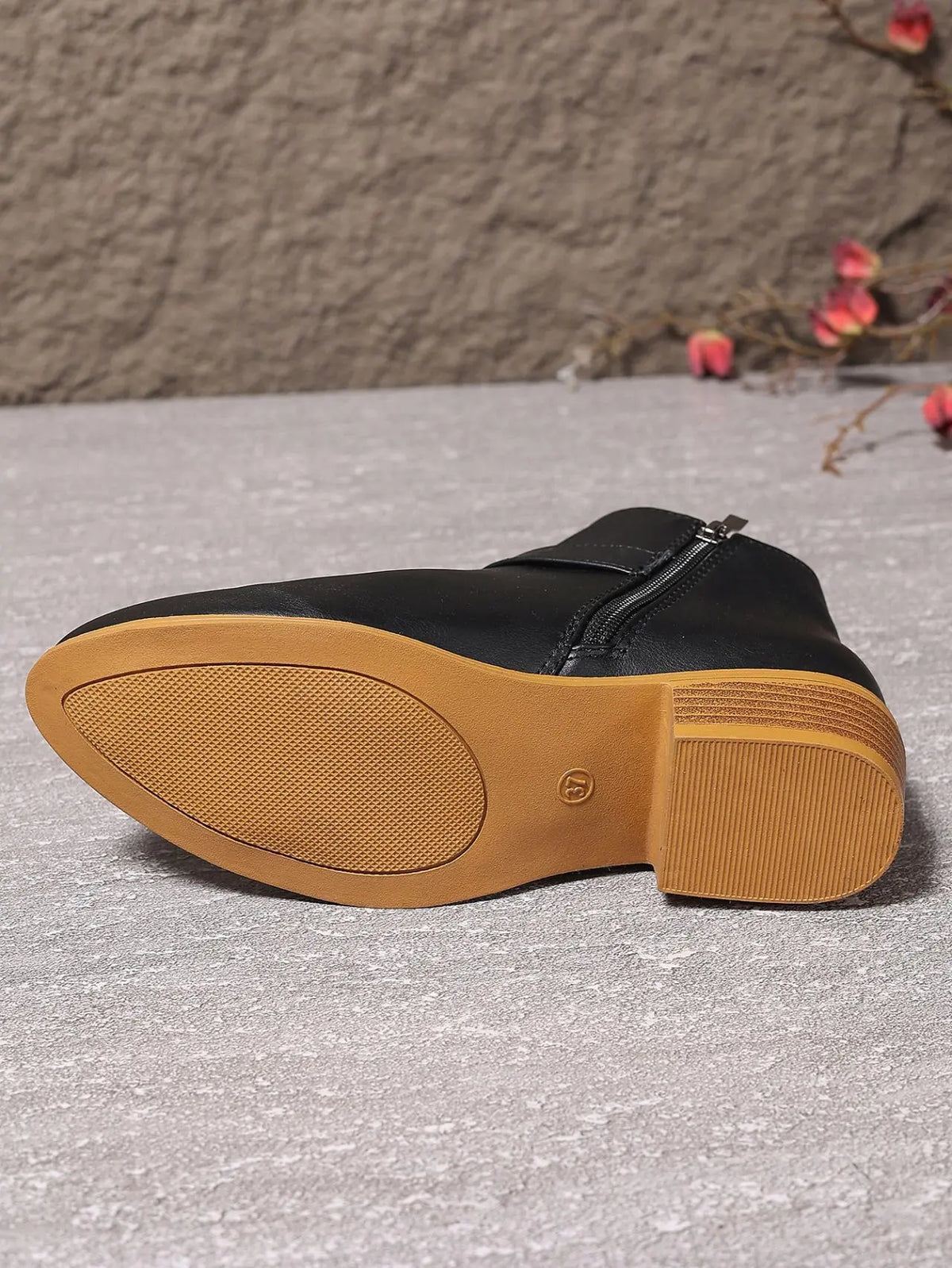 Black boot sole detail