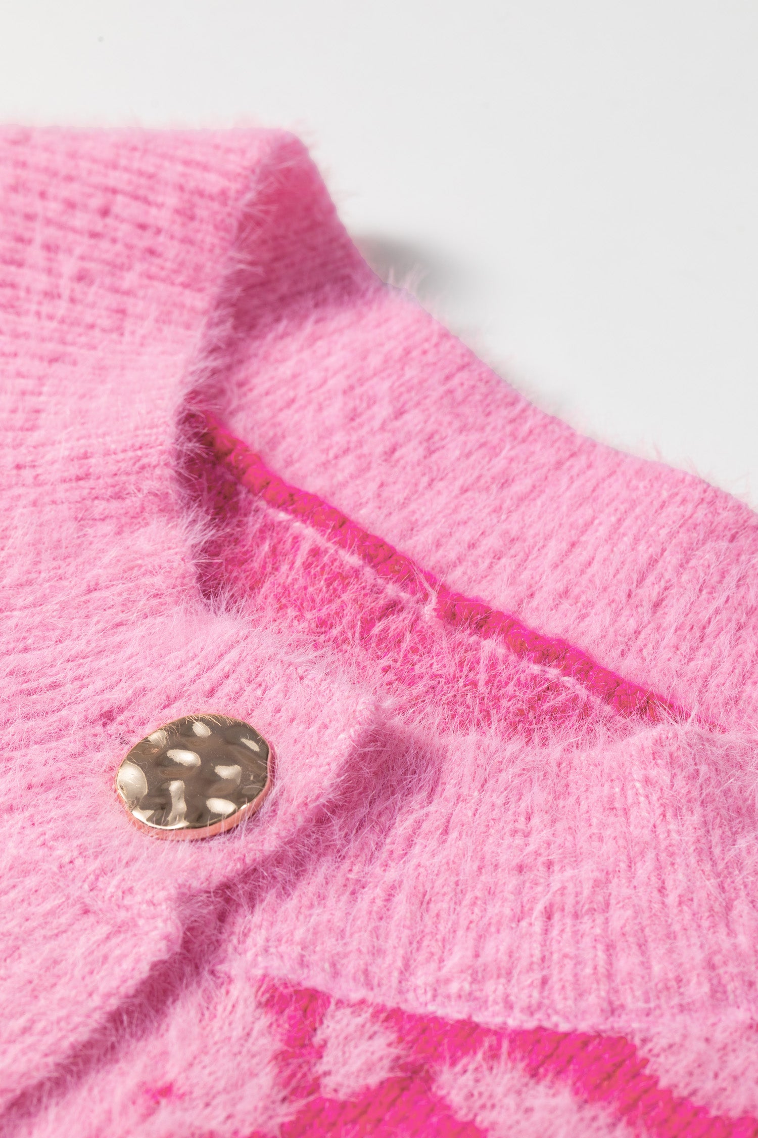 Leopard Print Knit Sleeveless Regular Wash Sweater Vest – Pink