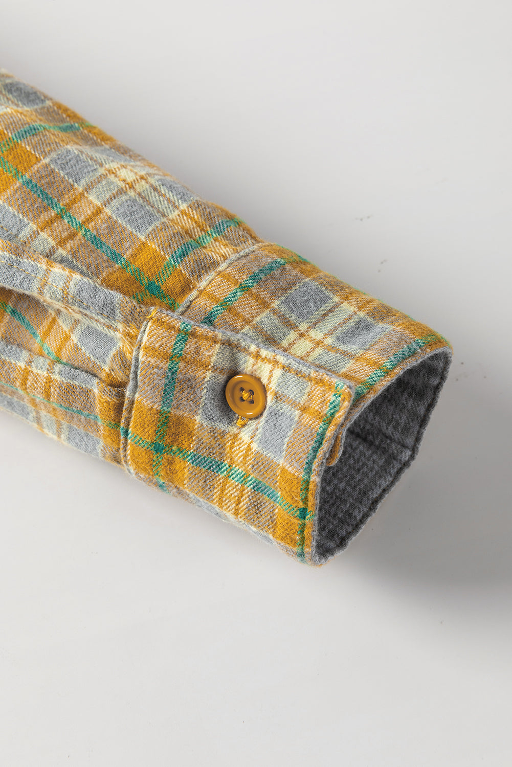 Ginger Plaid Embroidery Patch Button-Down Shacket eAura