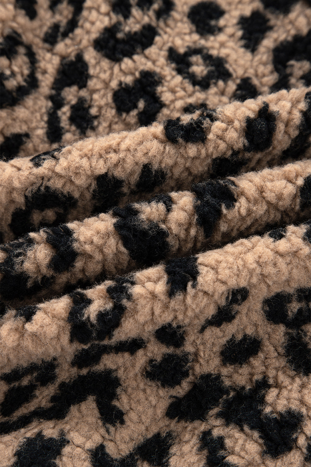 Leopard Print Zip-up Stand Neck Side Pocket Jacket eAura