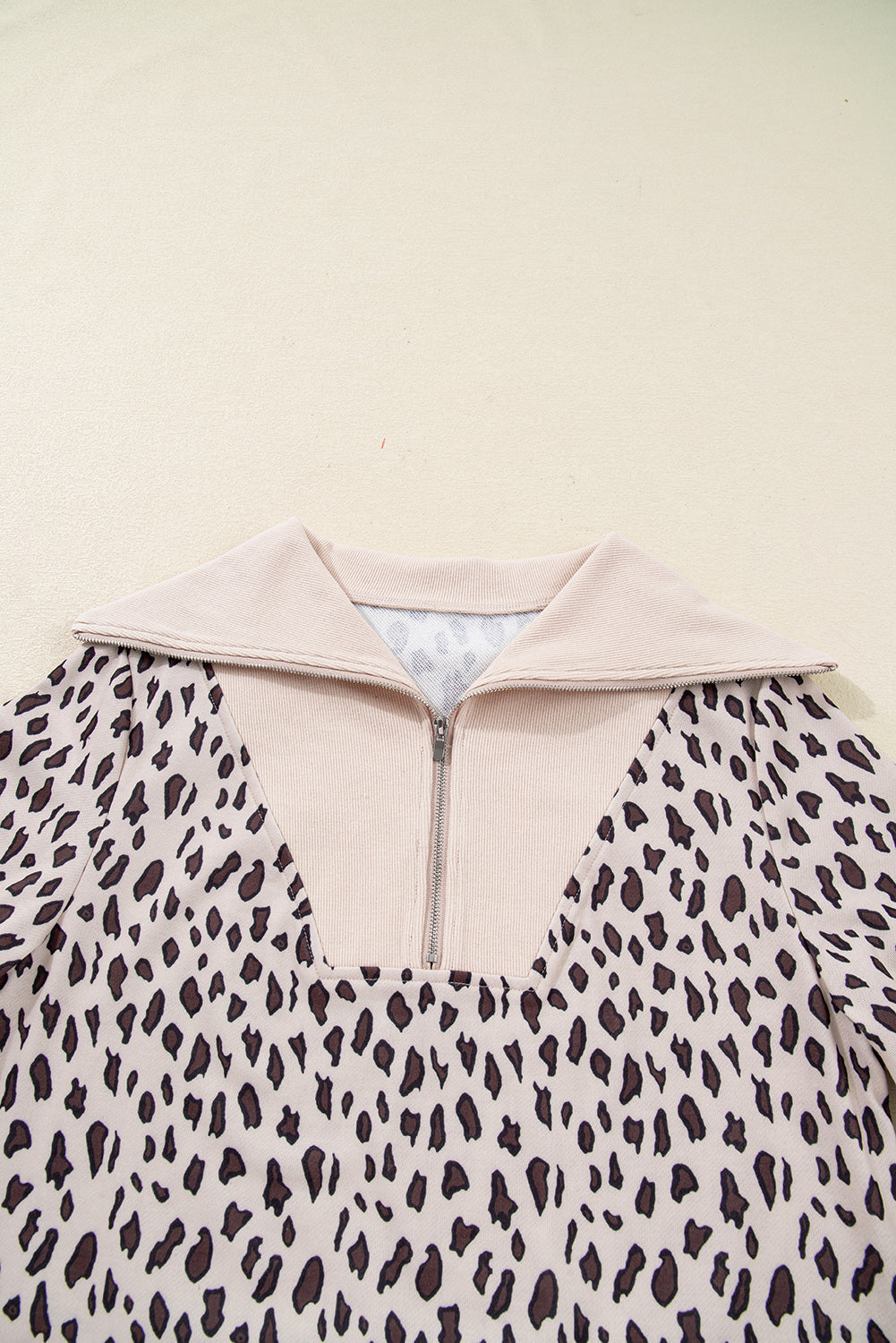 Leopard Print Zip up Collar Patchwork Shift Mini Dress - eAura