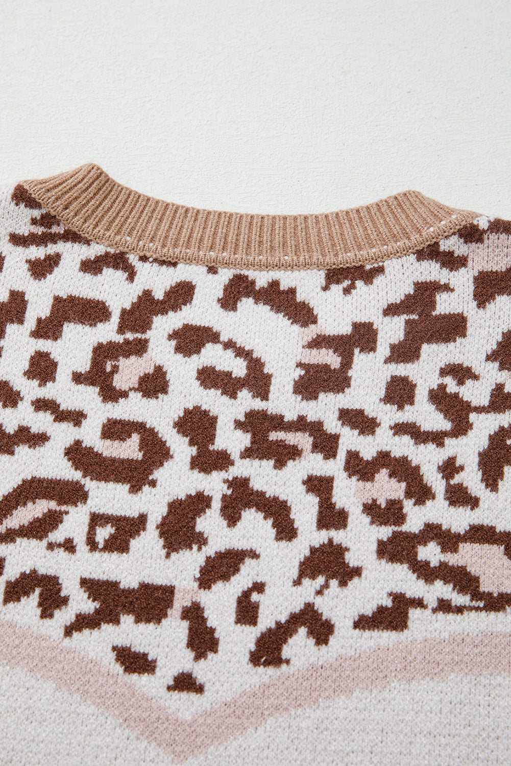 Leopard Round Neck Knit Oversized Sweater - eAura