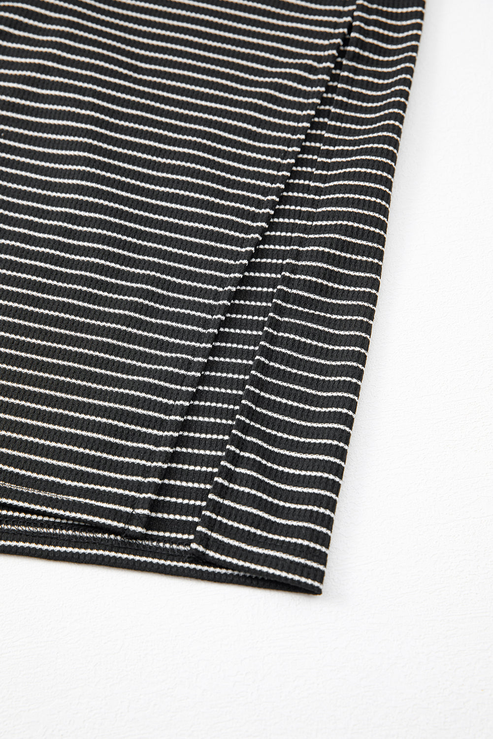 Black Stripe Criss Cross Side Slits Slim Fit Sleeveless Midi Dress eAura