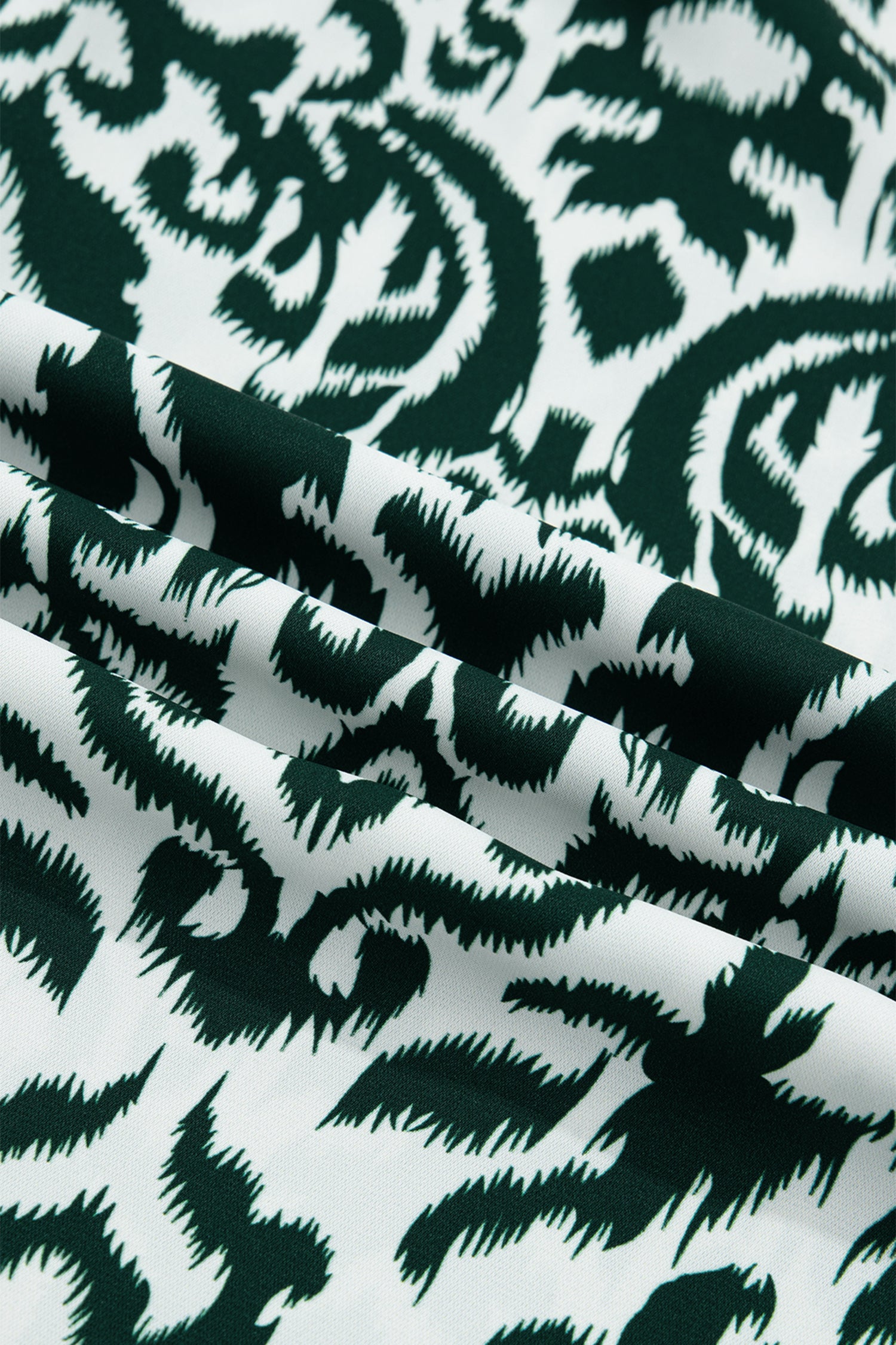 Damask Print Ruffle Colour Block Puff Sleeve Blouse