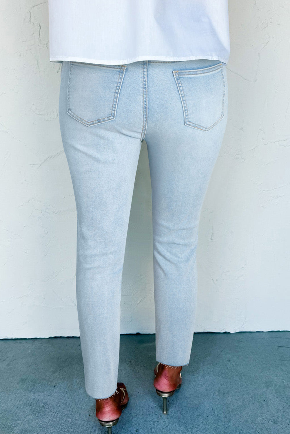 Mid Rise Ankle-Length Distressed Skinny Jeans - eAura