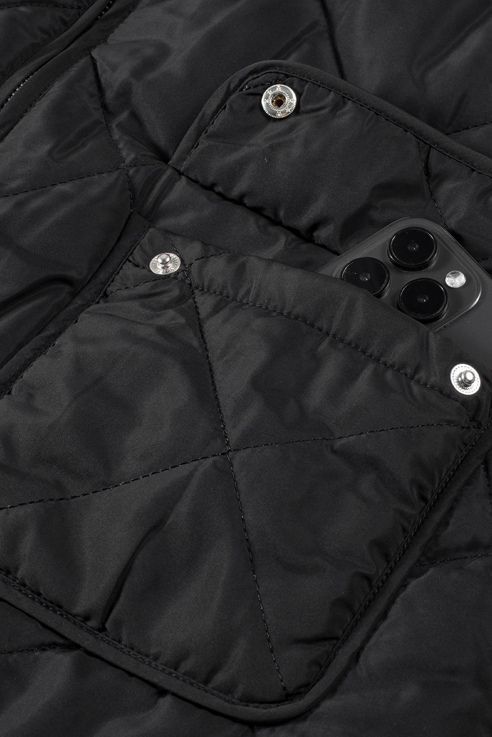 Black Fleece Lined Quilted Zip up Gilet Beagle Boutique Fashion Outlet