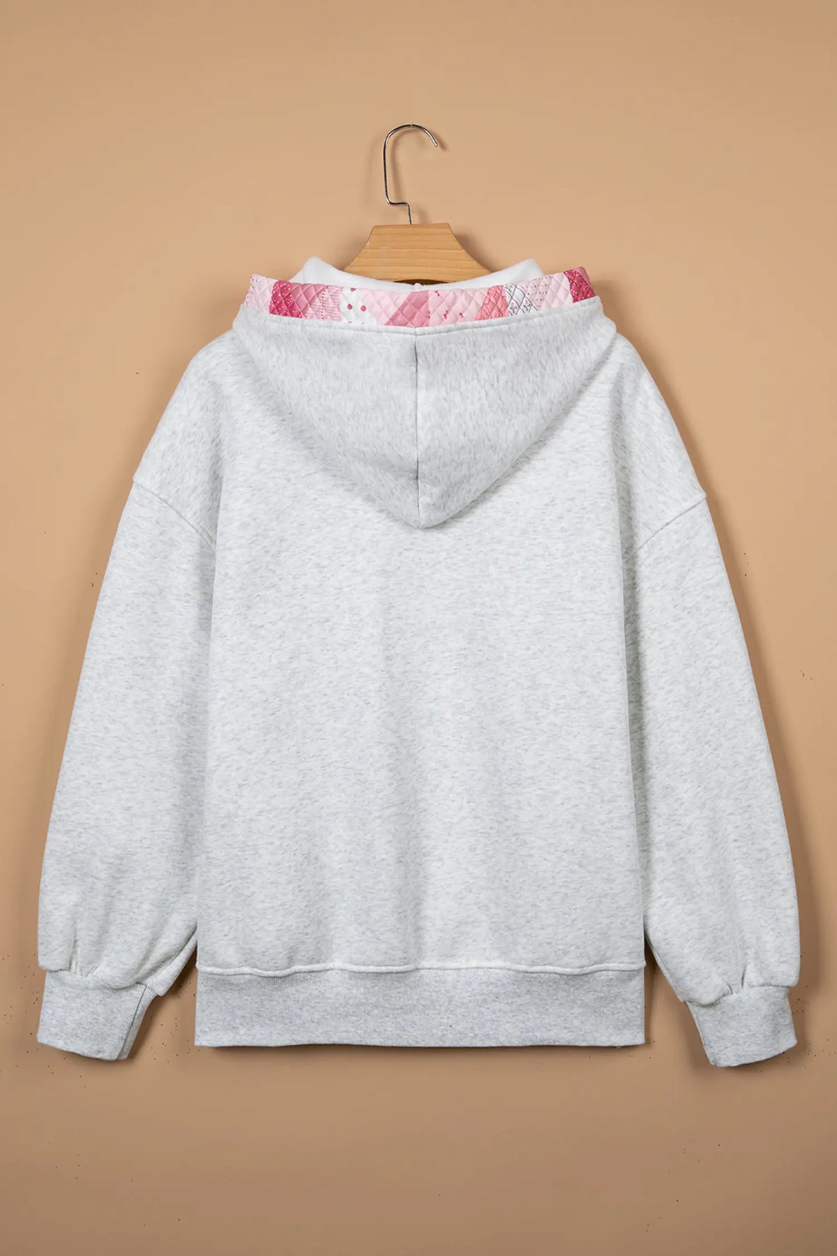 Contrast Patchwork Oversized Hoodie – Grey