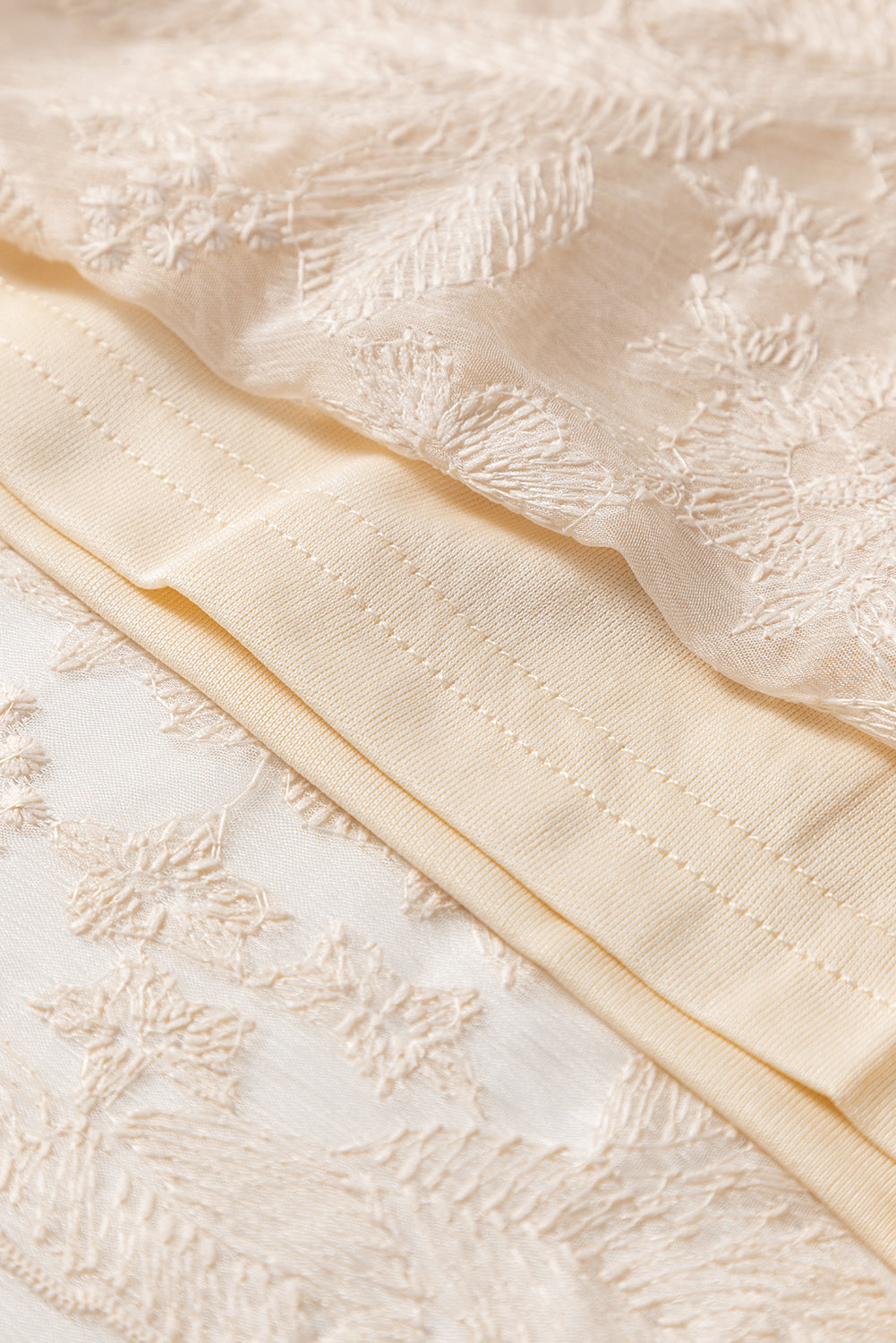 Embroidered Mesh Overlay Flowy Maxi Skirt - eAura