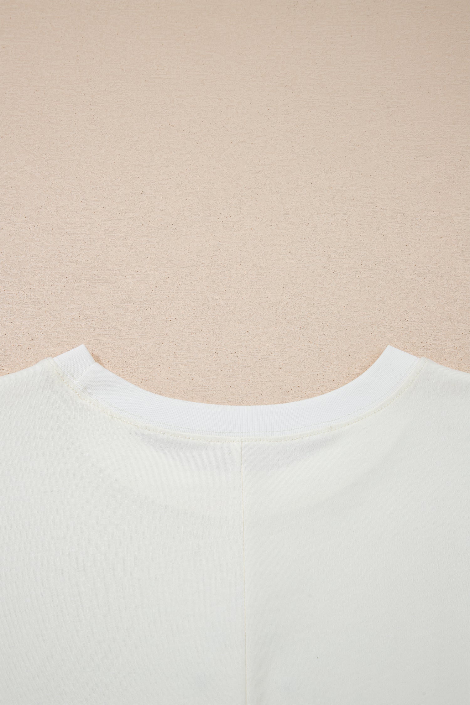 Star Print Stud Detail Cotton Jersey Top – Beige