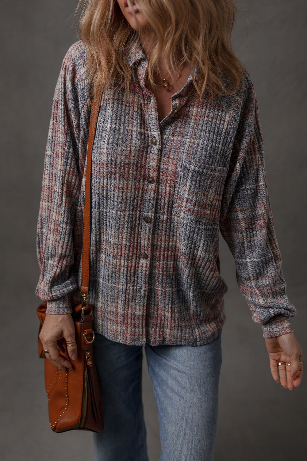 Multicolour Plaid Textured Chest Pocket Shirt - eAura