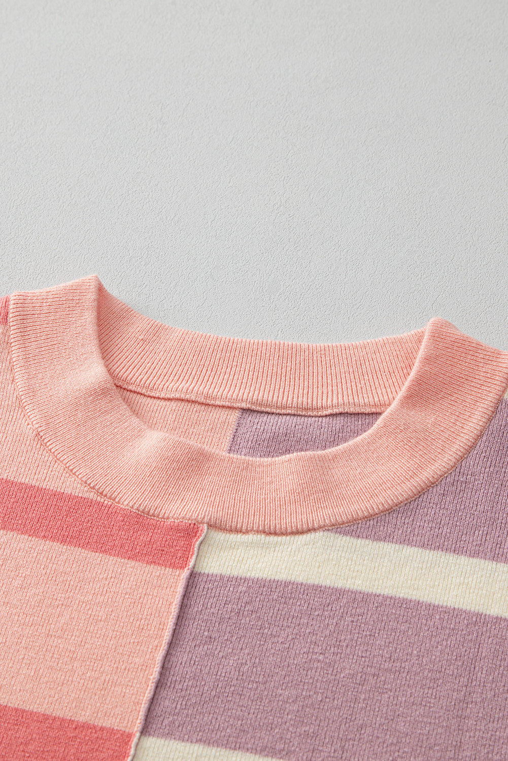 Pink Stripe Colourblock Oversized Sweater eAura