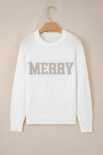 MERRY Christmas Raglan Sleeve Sweater - eAura
