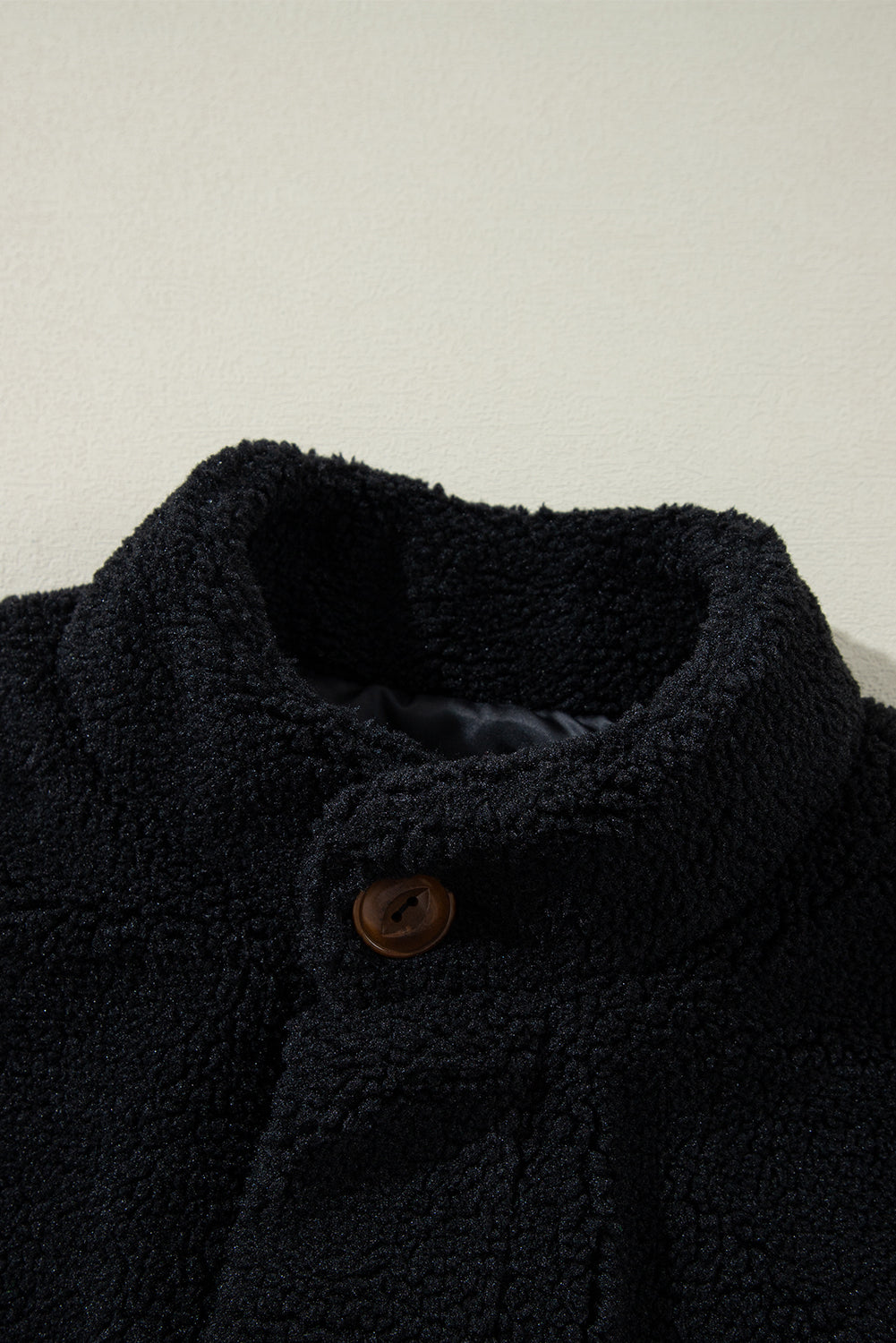 Black Sherpa Stand Collar Jacket Vest Beagle Boutique Fashion Outlet