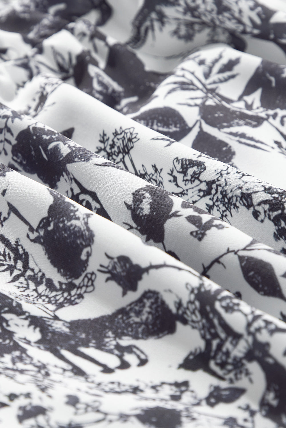 Black Floral Print Bow Detail Puff Sleeve Plus Size Midi Dress BB Fashion Outlet