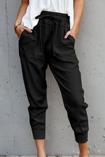 Black Causal Pockets Trousers eAura