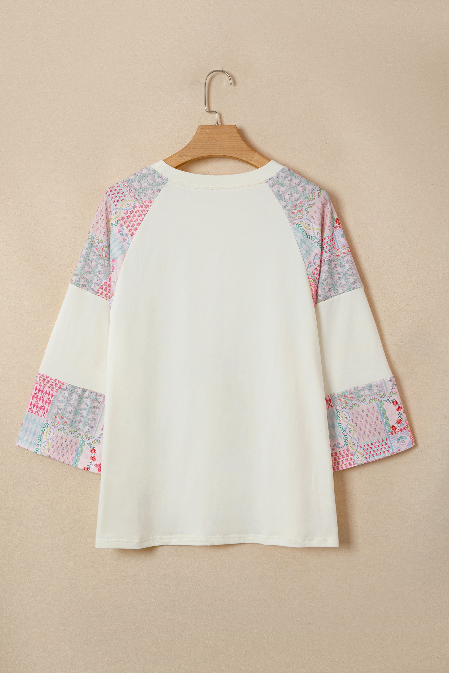 Retro Floral Patchwork Long Sleeve Top
