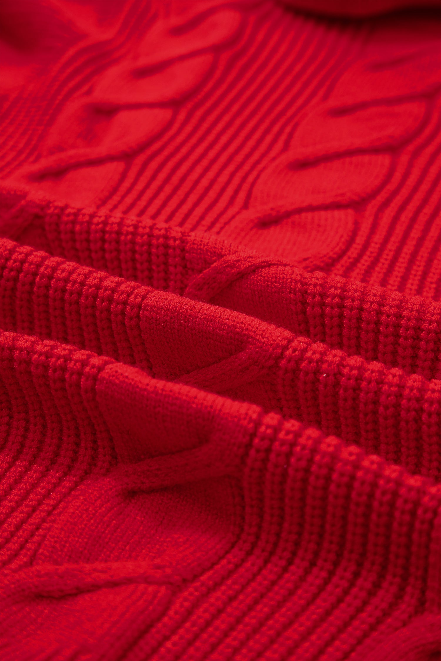 Cable Knit Turtleneck Ruffled Short Sleeve Sweater