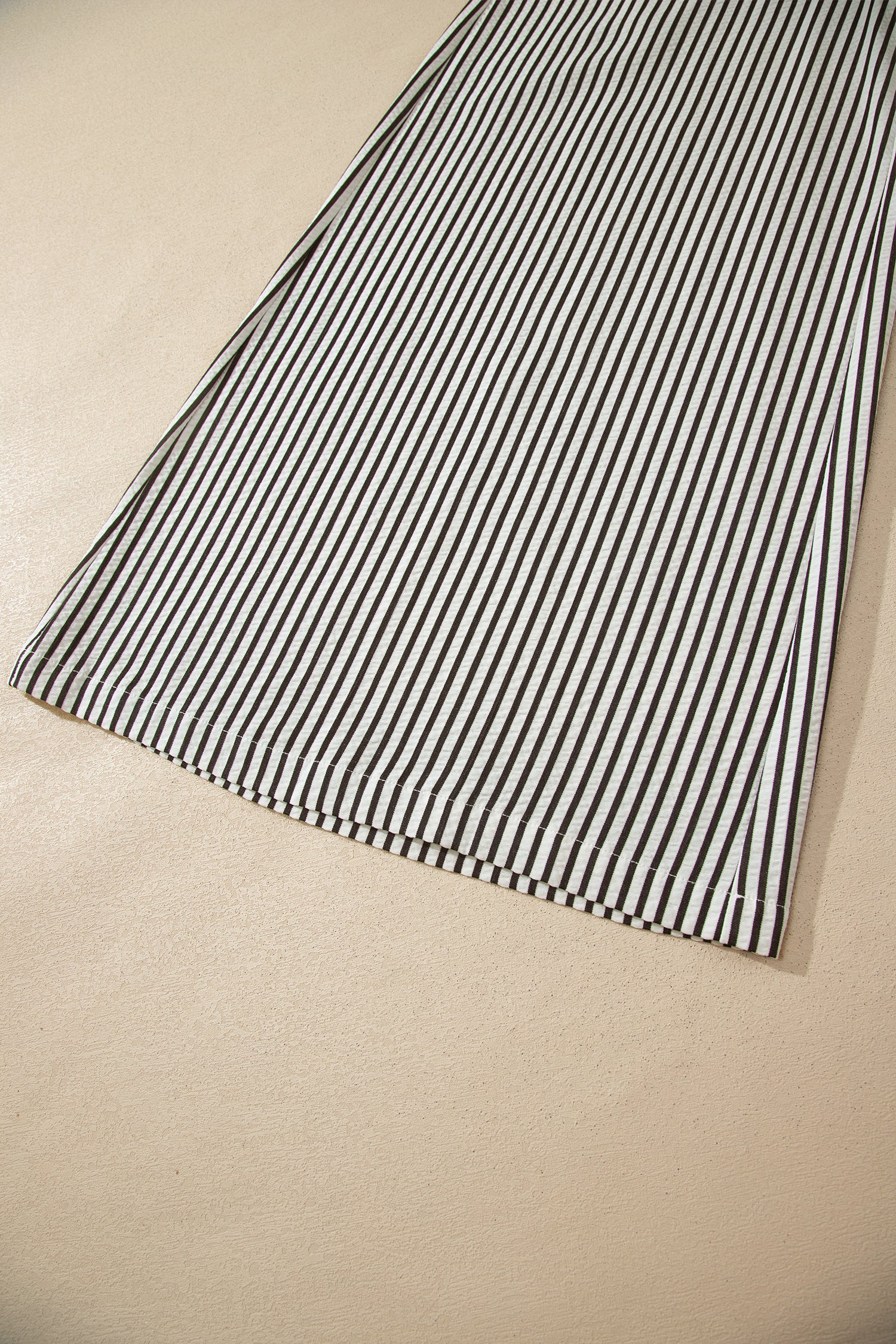 Black Stripe Ultra Wide Leg Trousers – Elastic Waist