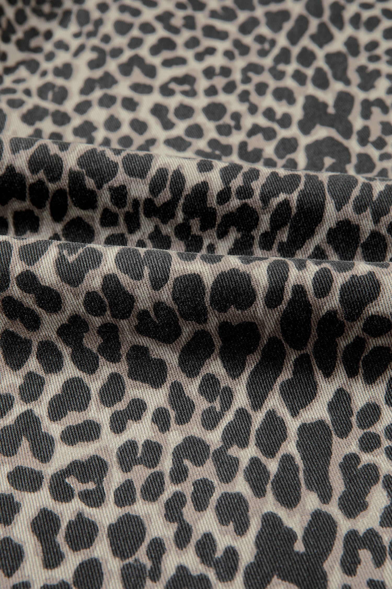 Leopard Print Wide Leg High Waist Jeans - Bottoms/Jeans/WideLeg