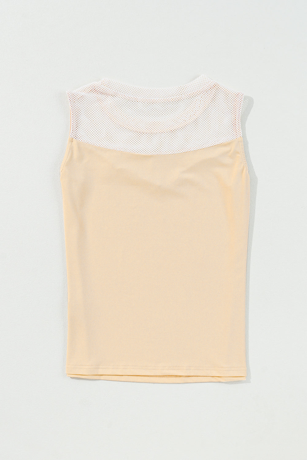 Mesh Patchwork Crew Neck Sleeveless Top eAura