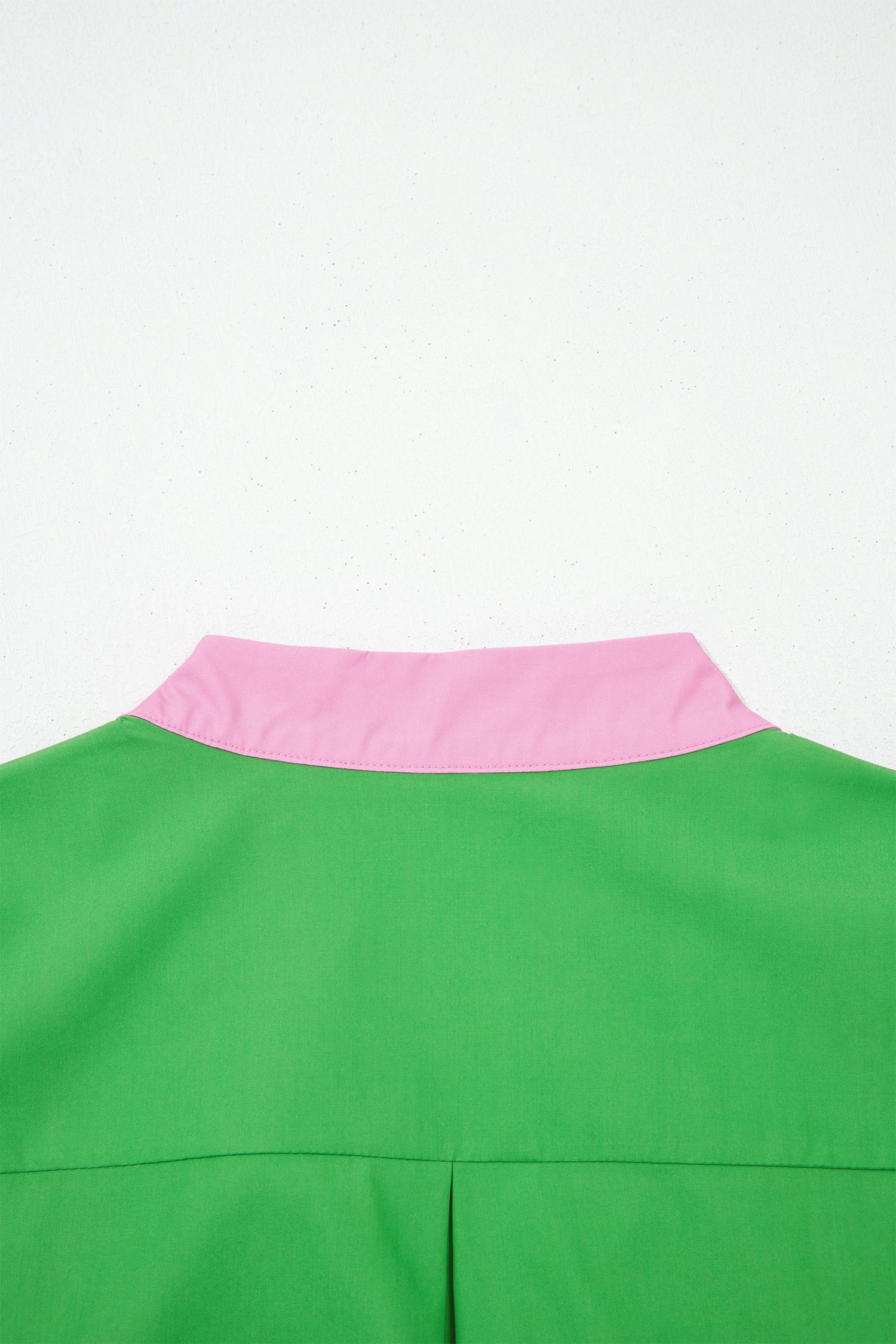 Bright Green Colour Block Detail Split Neck Short Puff Sleeve Ruffle Hem Mini Dress