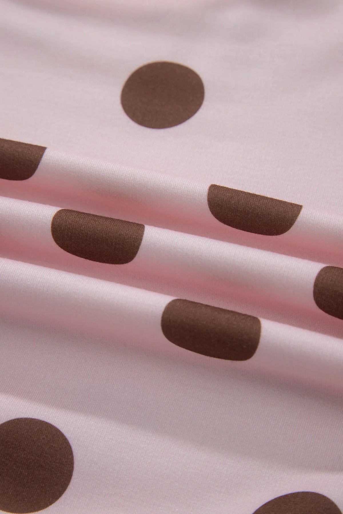 Polka Dot Two Piece Set Long Sleeve Casual Skirt Set – Pink