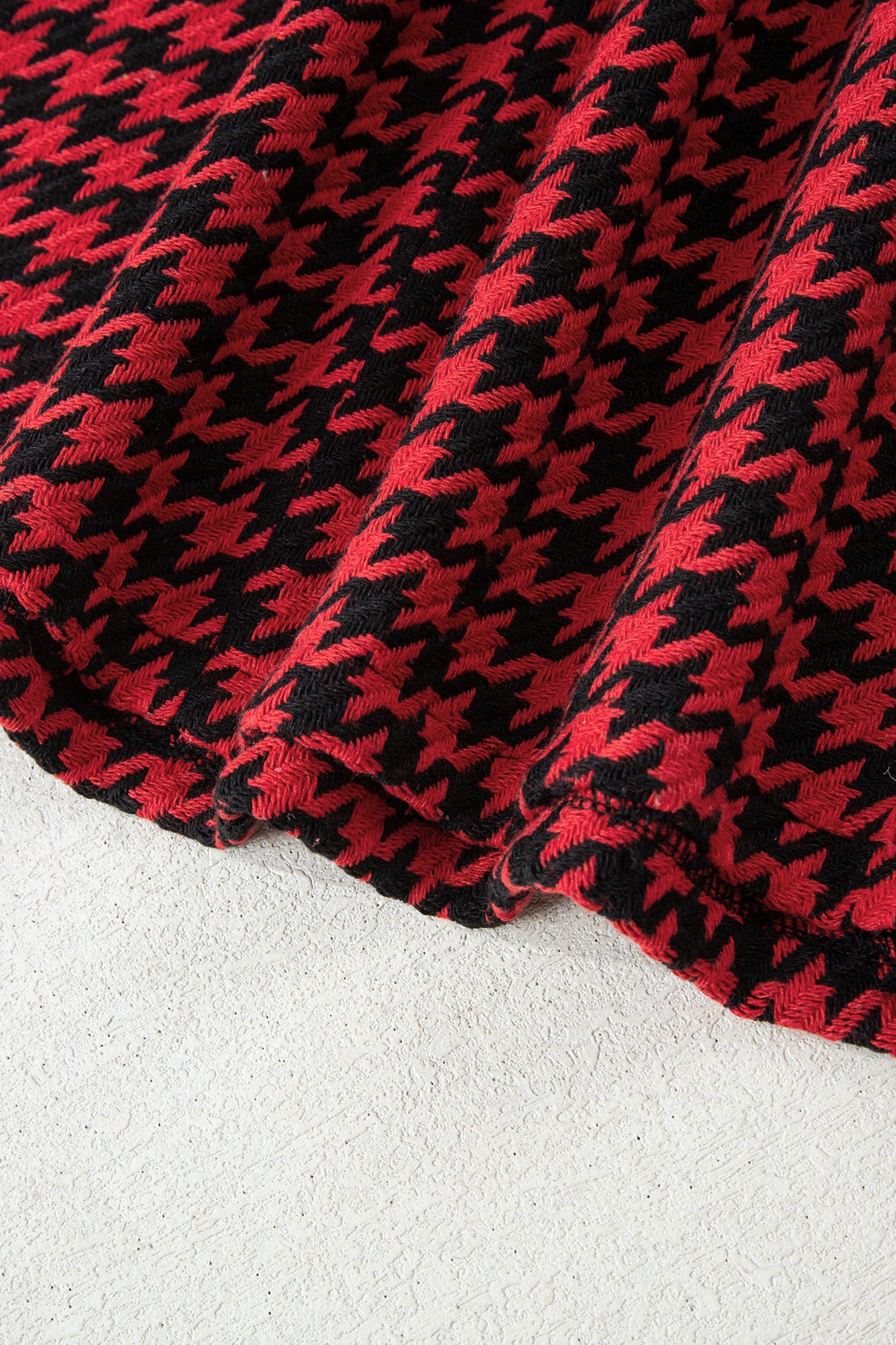 Houndstooth Print V-Neck Sleeveless Mini Dress - Dresses/Mini Dresses