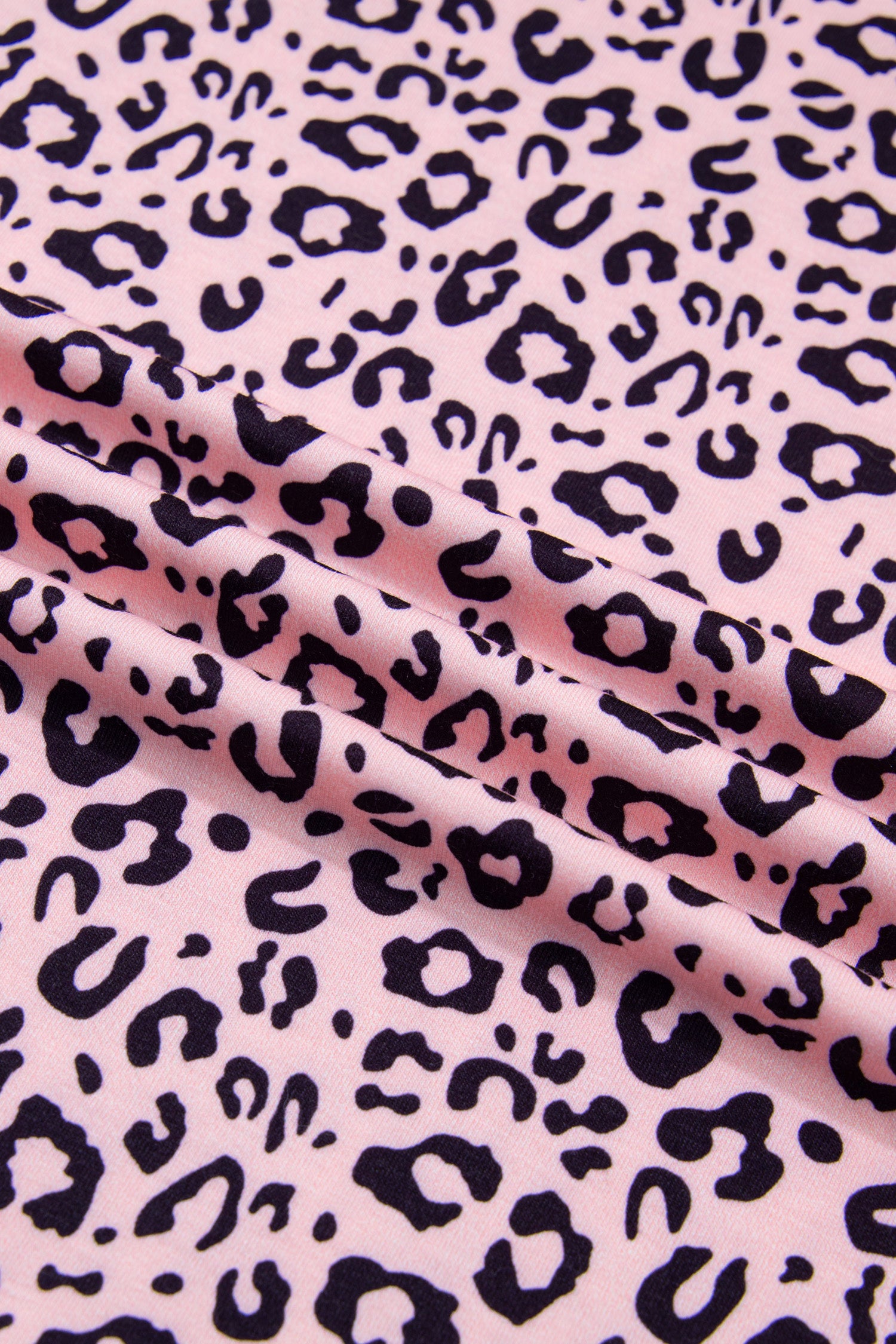 Plus Size Leopard Striped Contrast Patchwork Tee – Pink