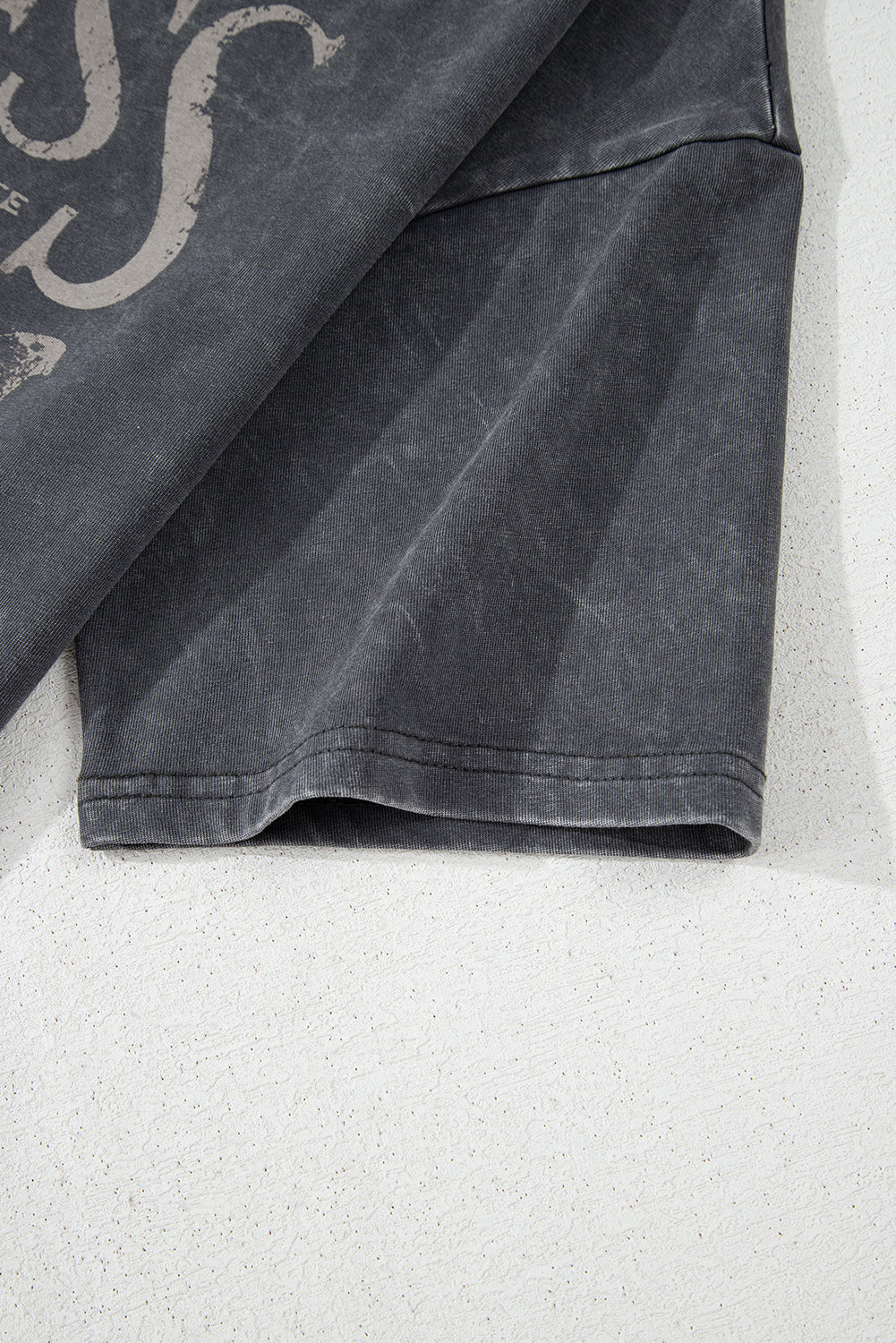 Dark Grey Kindness Butterflies Graphic Mineral Wash Loose Tee eAura