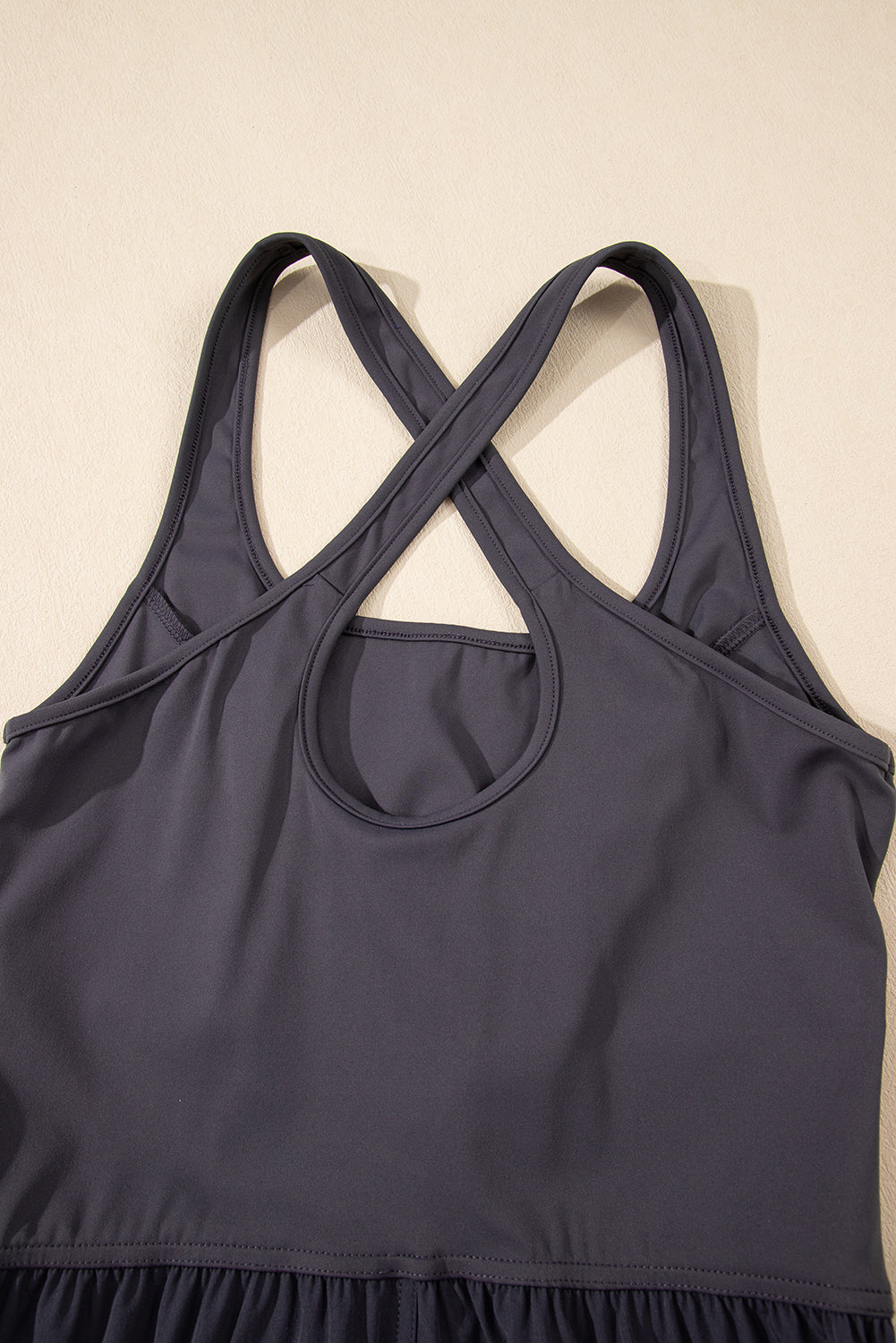Carbon Grey Back Crossed Straps Hollow Out Jogger Jumpsuit eAura