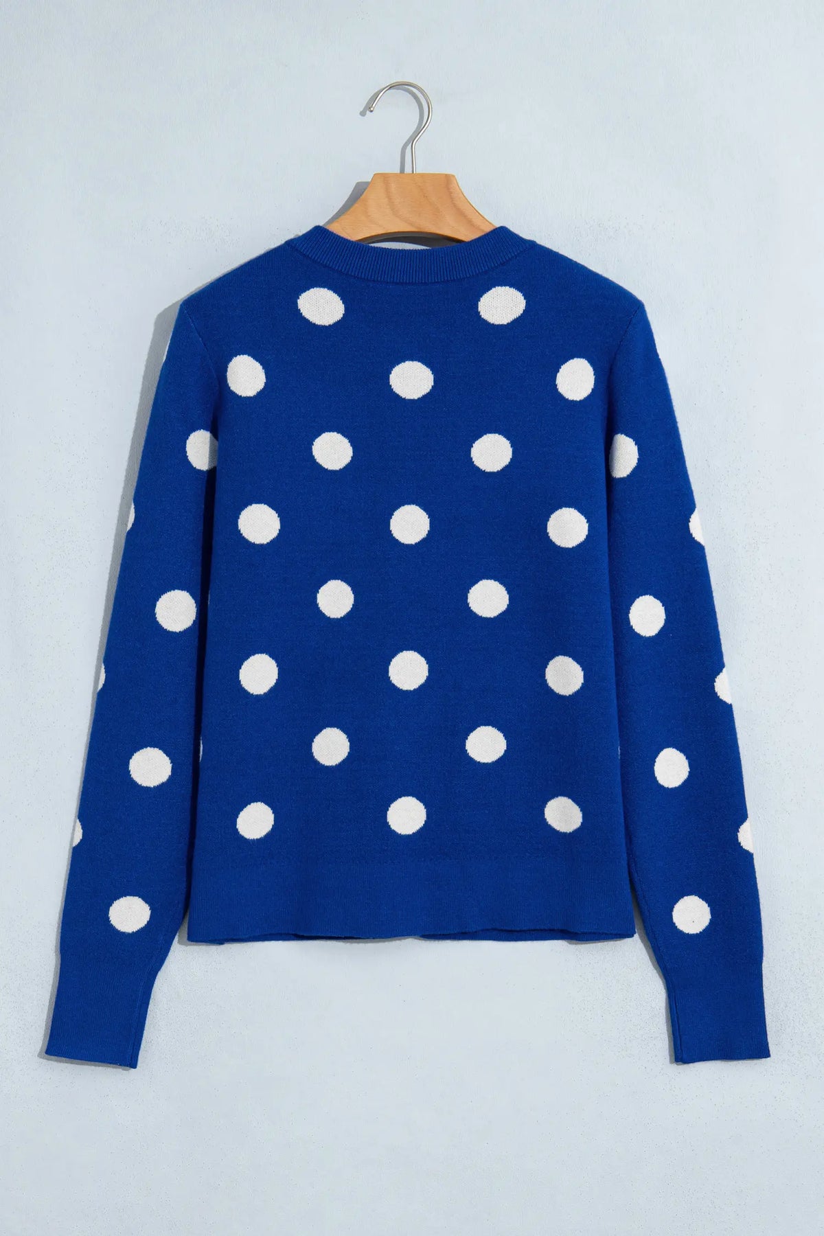 Casual Polka Dot Button Front Long Sleeve Sweater Cardigan