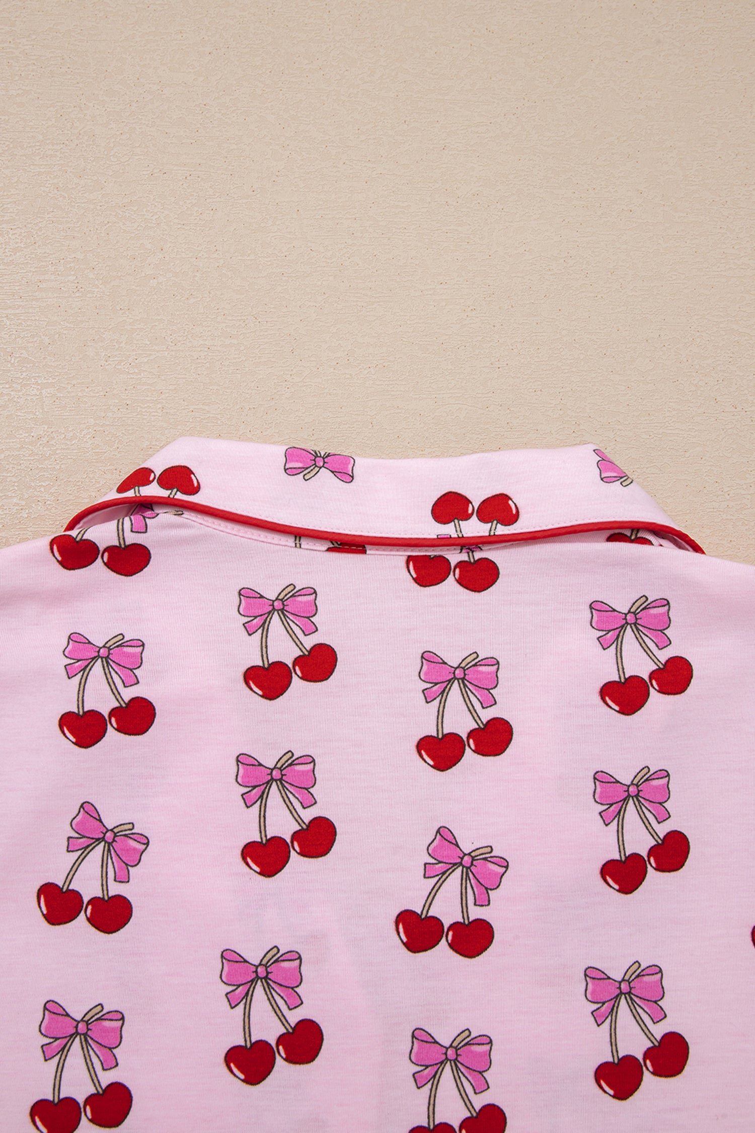 Cherry/Bow Print Short Pajama Set – Pink