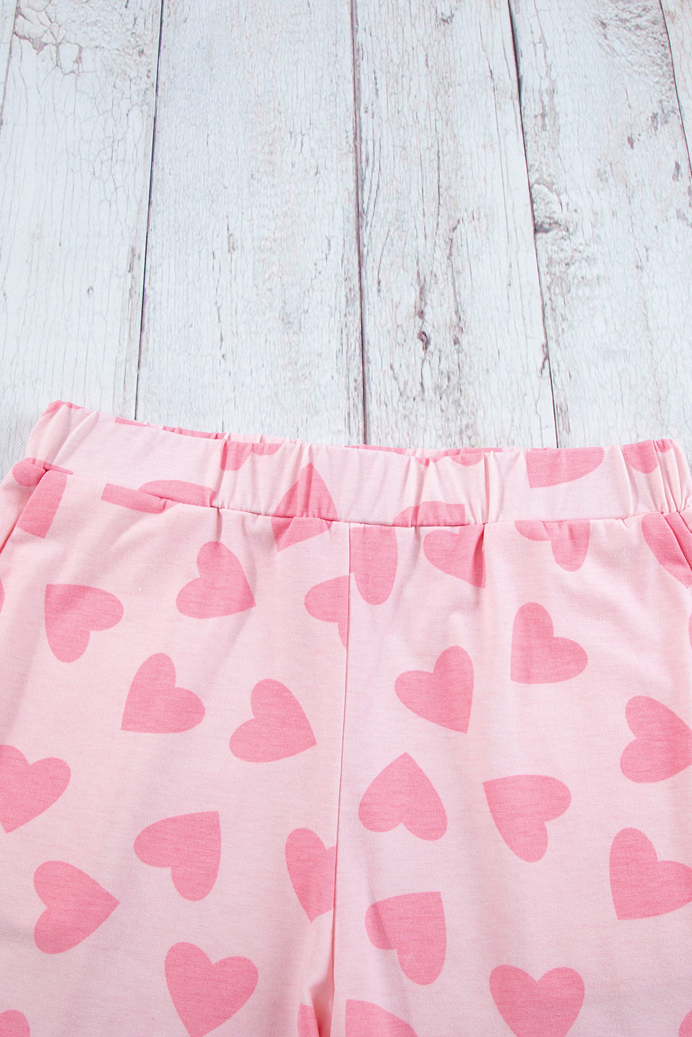 Pink Heart Print Long Sleeve Top and Shorts Pyjamas - Loungewear & Sleepwear/Pyjama