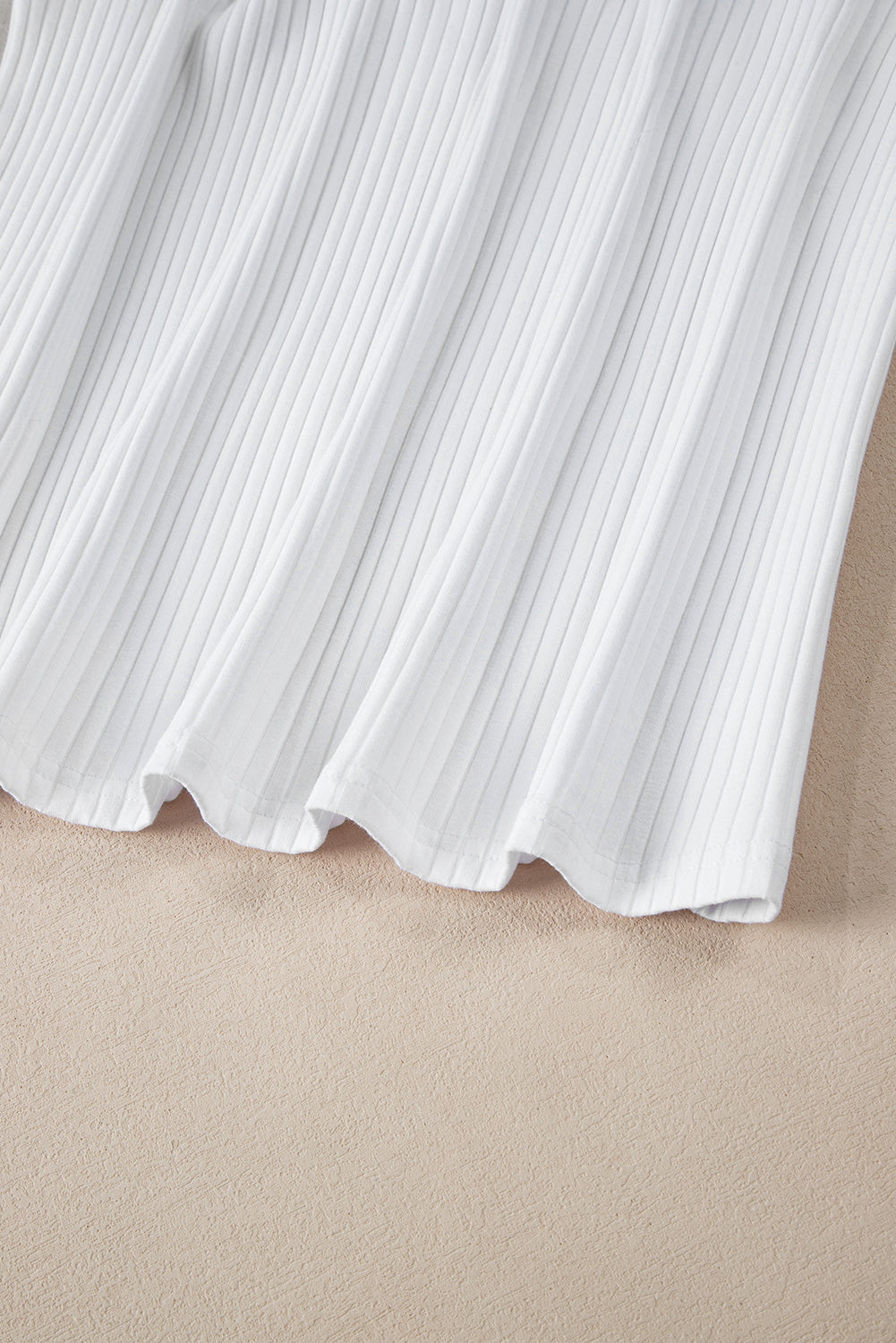 White Colourblock Patchwork Batwing Sleeve Ribbed Plus T Shirt BB Fashion Outlet