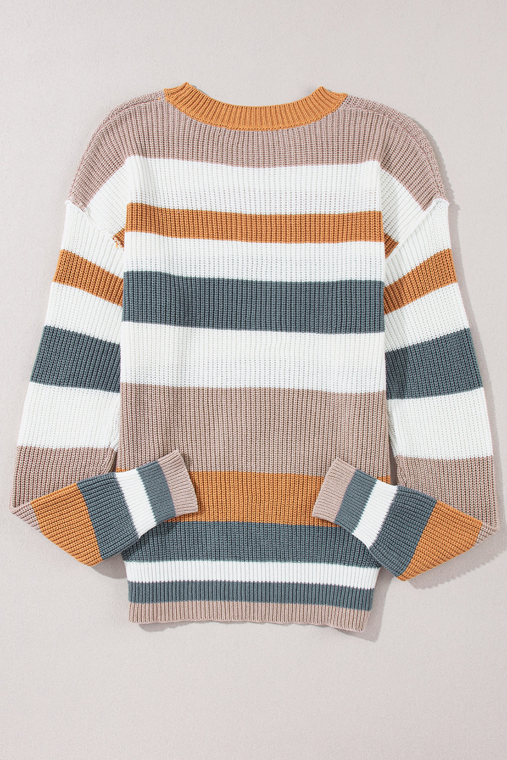 Camel Classic Round Neck Colourblock Knit Sweater eAura