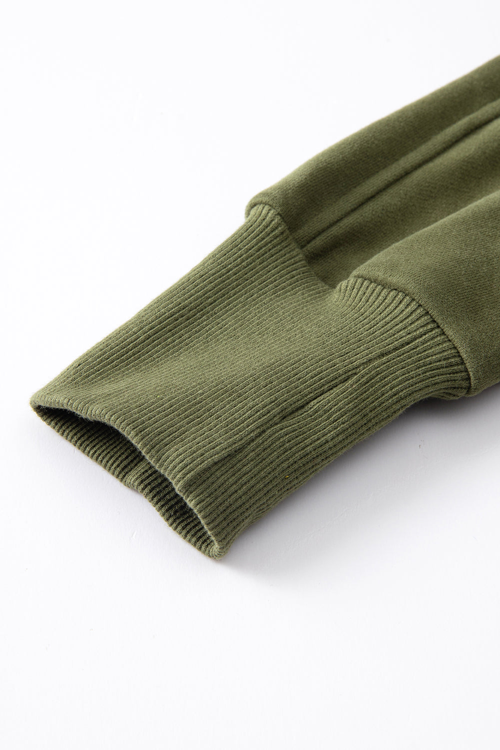 Brown Fleece Lined Zip Up Stand Collar Thumbhole Sleeve Sweatshirt eAura