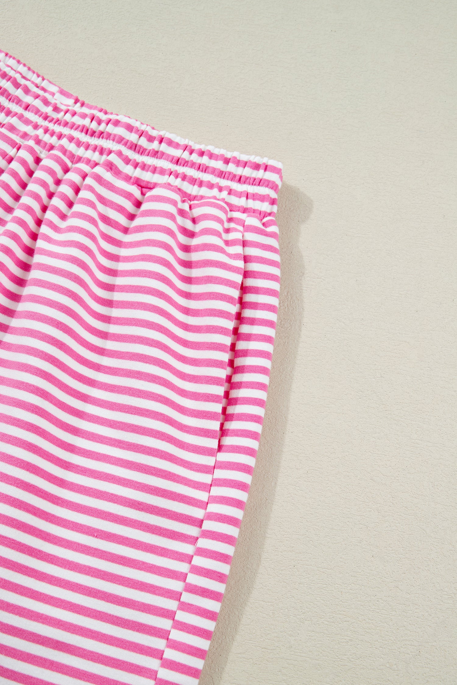 Stripe Oversize Mock Neck Sweatshirt and Shorts Set