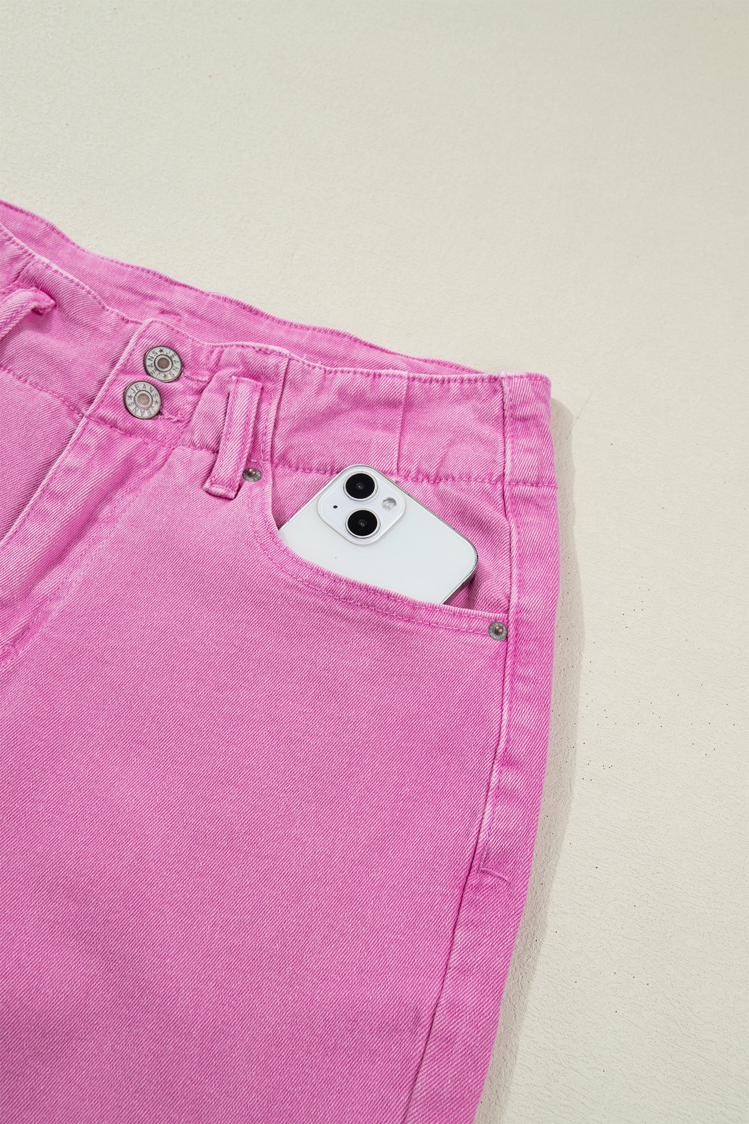 Double Button High Waist Flared Bottom Jeans