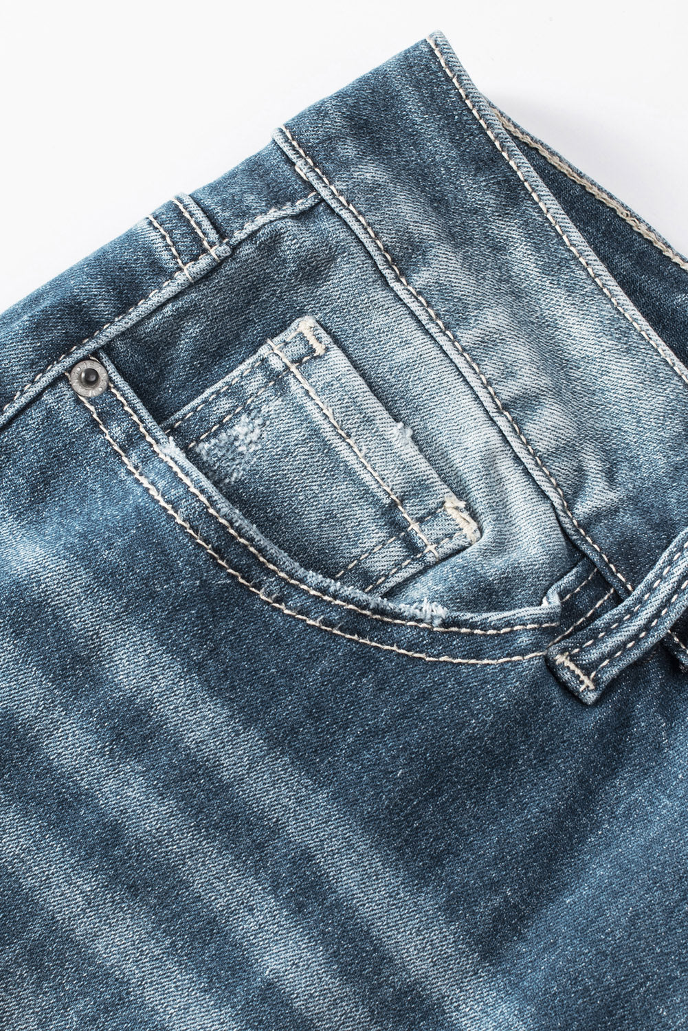 Blue Distressed Ripped Skinny Jeans Beagle Boutique Fashion Outlet