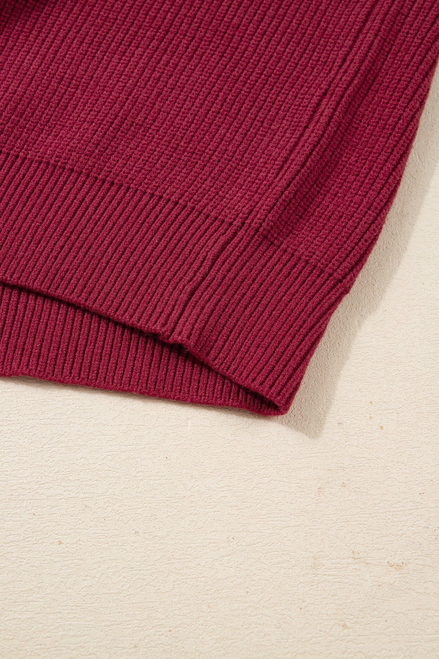 Rib Knit Ribbon Knot Backless Drop Shoulder Sweater - eAura